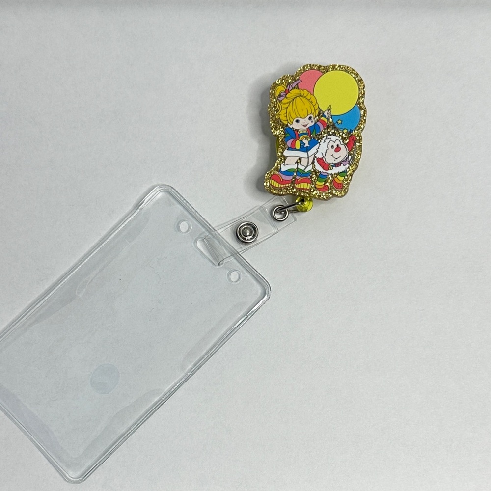 Handmade Rainbow Brite Retractable Badge Reel